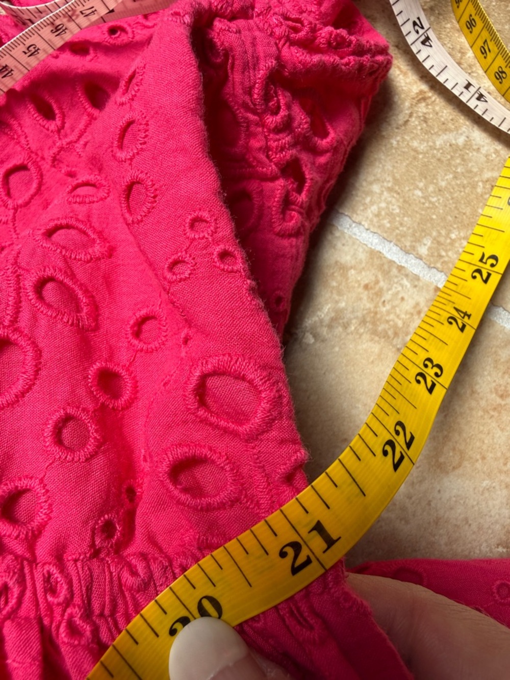 Sundance Juno Eyelet Maxi Dress Pink Pockets Elastic Waist Flutter Sleeves Large - Picture 14 of 16